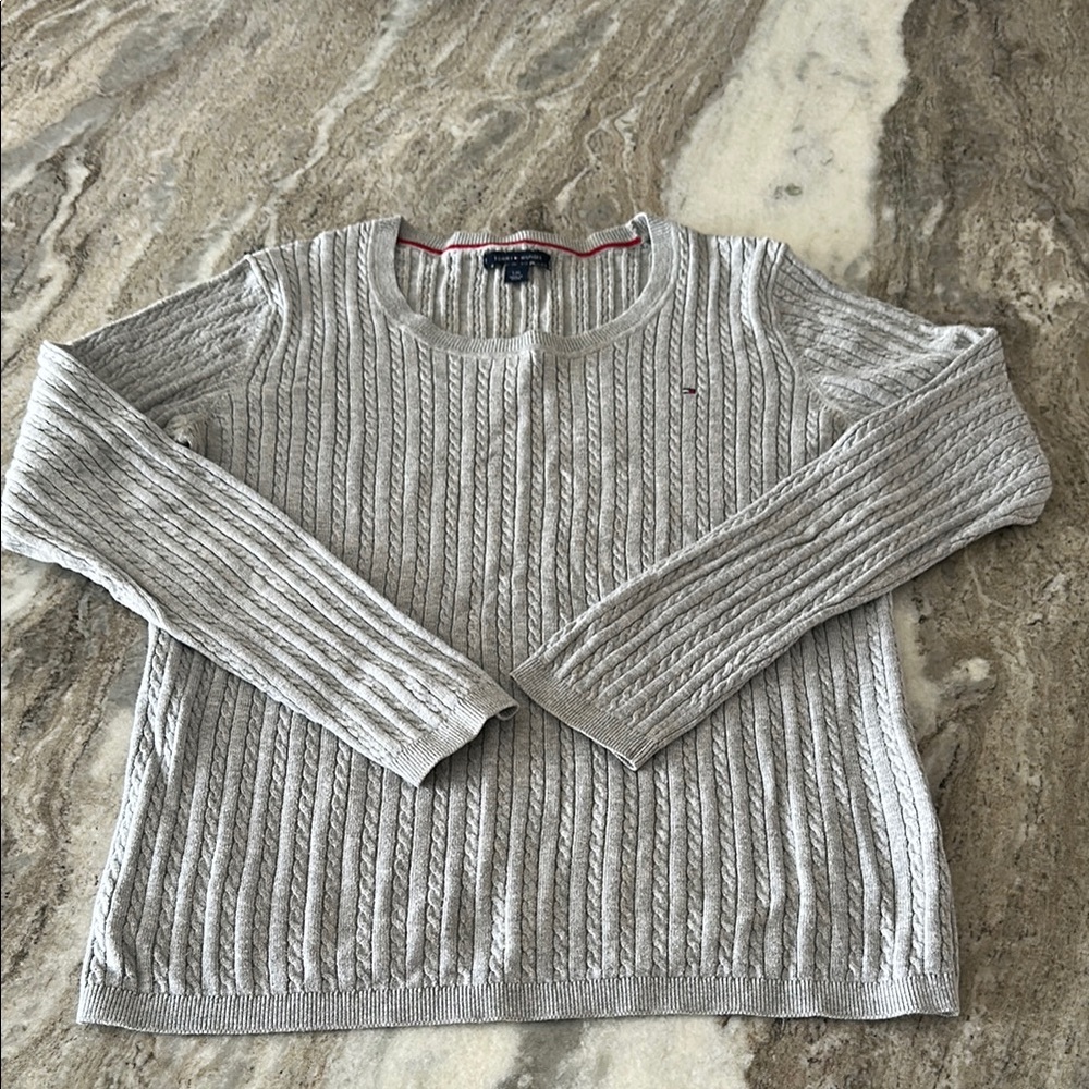 Tommy Hilfiger Gray Cable Knit Sweater